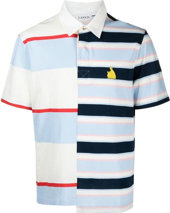 Lanvin Rugby Patchwork Logo Polo Shirt Divers