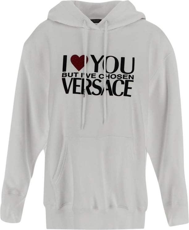 Versace "I Love You" White Hoodie Wit