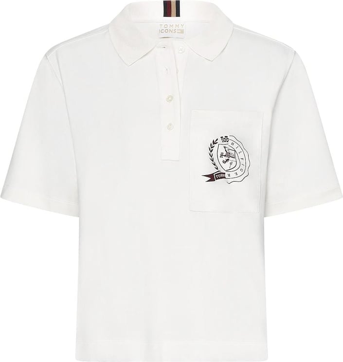 Tommy Hilfiger Tommy Icons Logo Polo Shirt Wit
