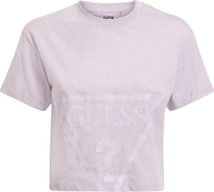 Guess Adele Crop T-Shirt Dames Purple Paars