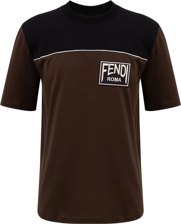 Fendi Fendi Cotton Logo T-Shirt Bruin