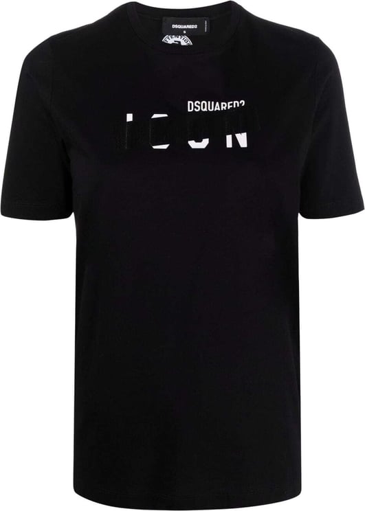 Dsquared2 Icon Tape Logo T-shirt Zwart
