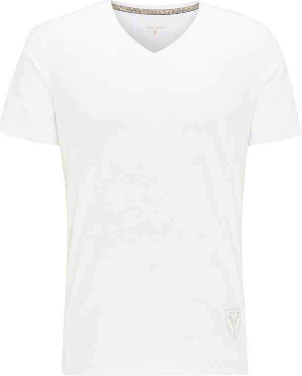 Carlo Colucci Basic T-Shirt V-Neck Heren Wit Wit