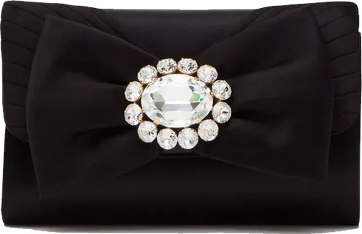 Dolce & Gabbana Dolce & Gabbana Jewel Bow Satin Mini Bag Zwart
