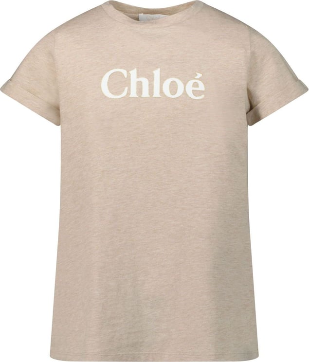 Chloé Chloe C15E06 kinder t-shirt licht beige Beige