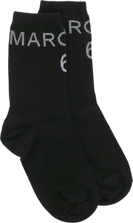 MM6 Maison Margiela Logo Knit Stretched Socks Zwart