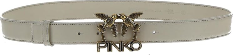 Pinko Love Birds Leather Belt Wit