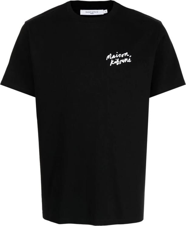Maison Kitsuné Mini Handwriting Classic T-shirt Black Zwart