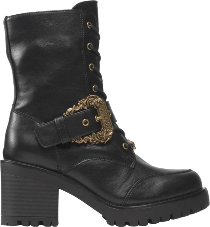 Versace Versace Jeans Couture Lace Up Leather Boots Zwart