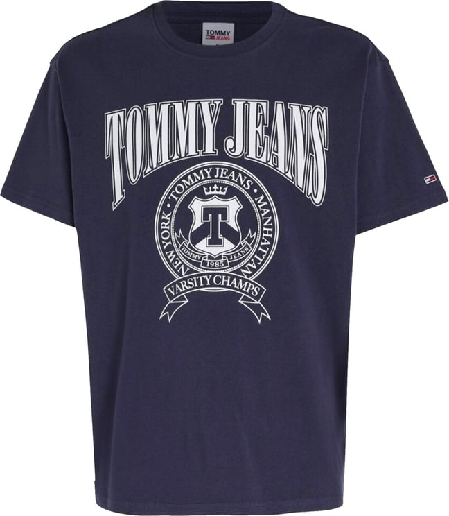 Tommy Hilfiger T-shirt Man Tommy Jeans Tjm Rlxd Varsity Dm0dm15645.c87 Blauw