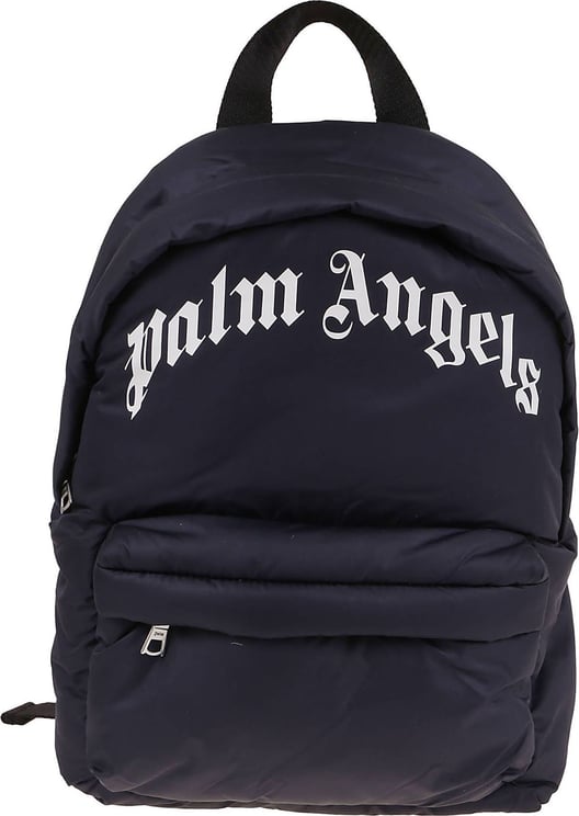 Palm Angels curved logo little backpack Blauw