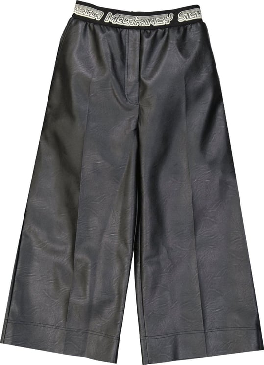 Stella McCartney Stella Mccartney Cropped Leather Effect Pants Zwart