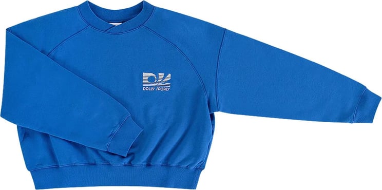 Dolly Sports Cropped Seams Sweater Kobalt Blauw