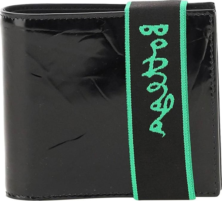 Bottega Veneta Elastic Logo Band Bi-fold Wallet Zwart