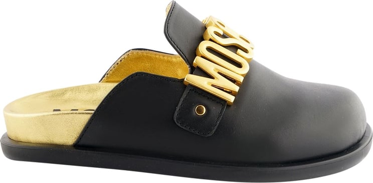 Moschino Slippers 74416 Black/Gold Goud