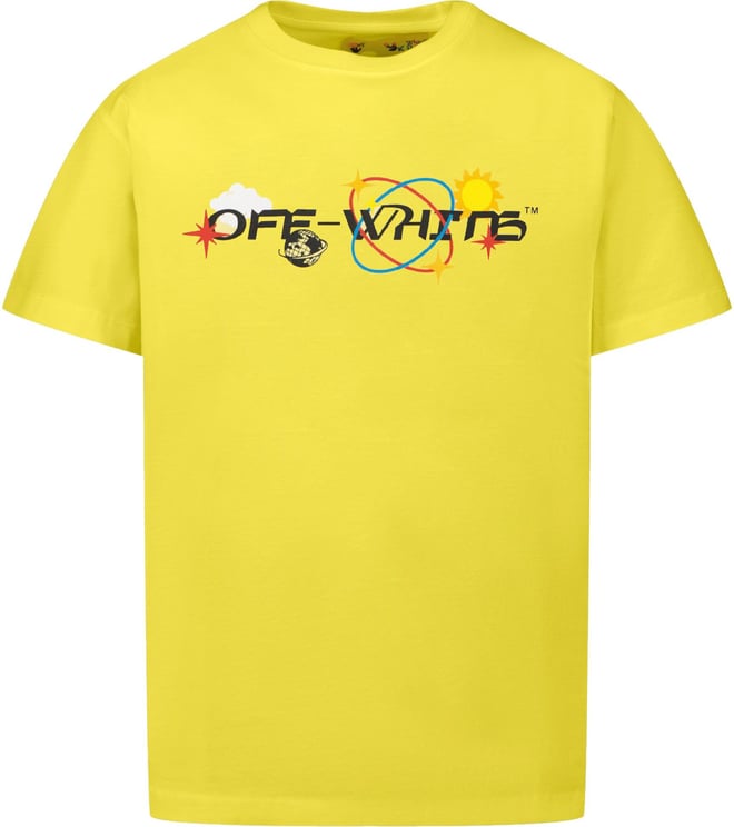 OFF-WHITE Off-White OBAA002S23JER010 kinder t-shirt geel Geel