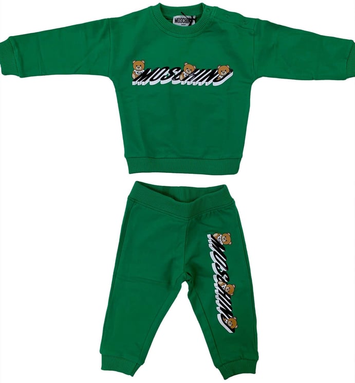 Moschino Moschino Baby Track Suit Giro Logo Newborn Groen