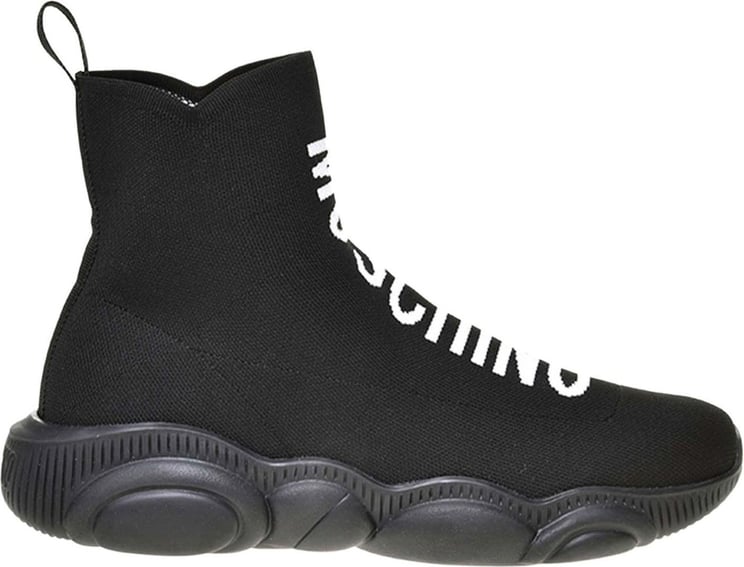 Moschino Logo Sock High Sneakers Zwart Zwart