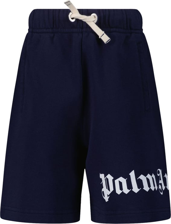 Palm Angels Palm Angels PBCI002C99FLE001 kinder shorts navy Blauw