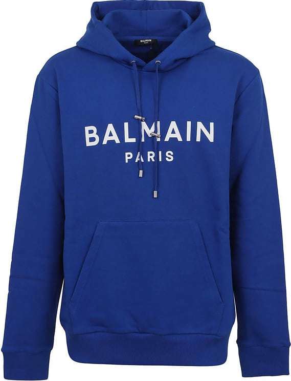 Balmain balmain printed hoodie Blauw