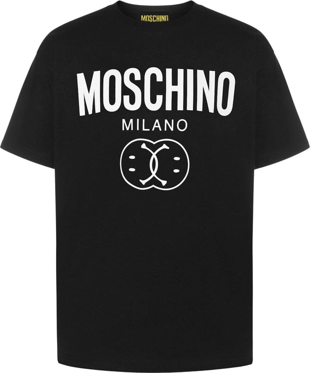 Moschino Double Smiley Logo T-Shirt Zwart Zwart