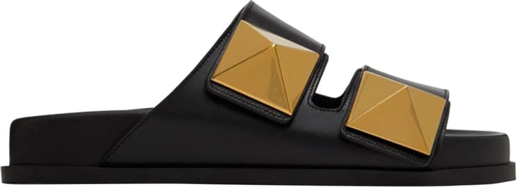 Valentino Valentino Studded Leather Slides Zwart