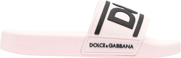 Dolce & Gabbana Dg Logo Slides Sandals Roze