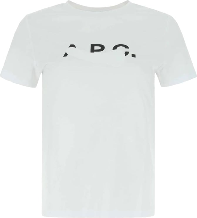 A.P.C. t shirt ras du cou a imprime logo apc Wit