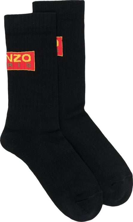 Kenzo chaussettes nervurees a logo Zwart