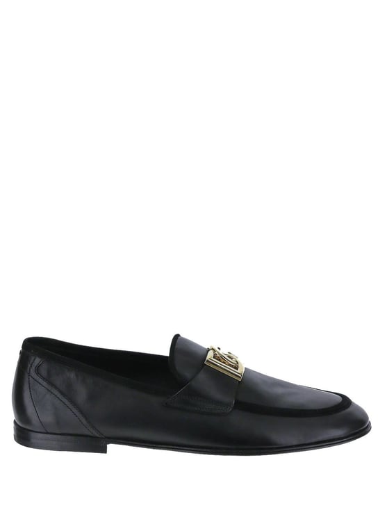 Dolce & Gabbana Calfskin Slippers Zwart