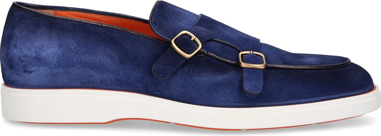 Santoni Monk Shoes Calfskin Turino Blauw