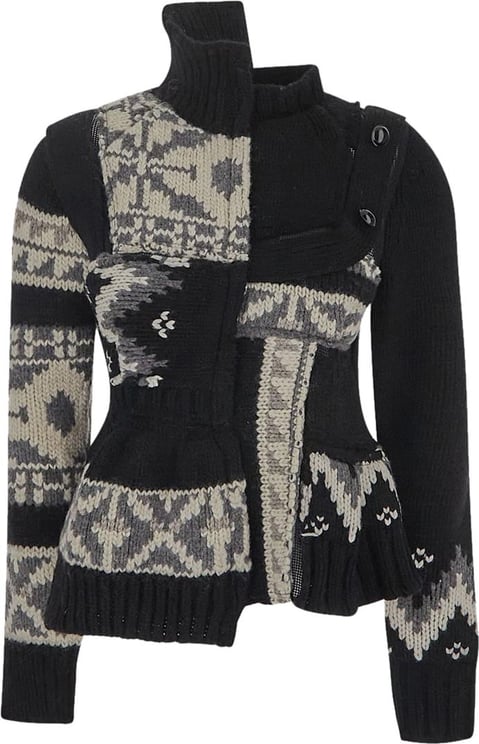 Sacai Knit Sweater Zwart