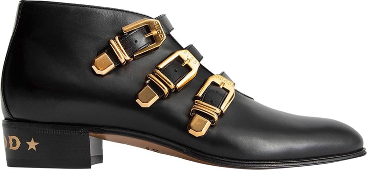 Gucci Gucci Leather Ankle Boots Zwart