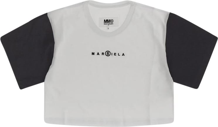 MM6 Maison Margiela Cropped T-Shirt Wit
