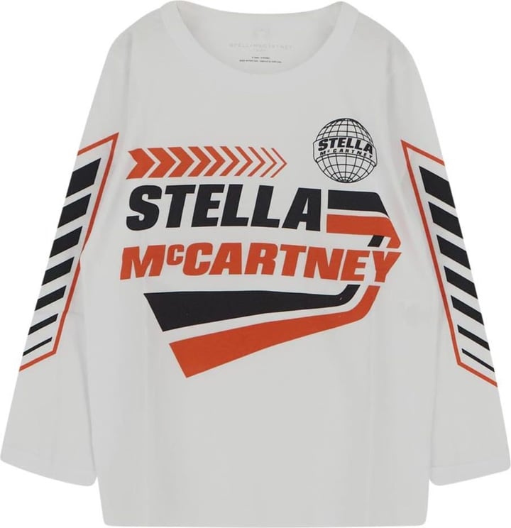 Stella McCartney White Print T-Shirt Wit