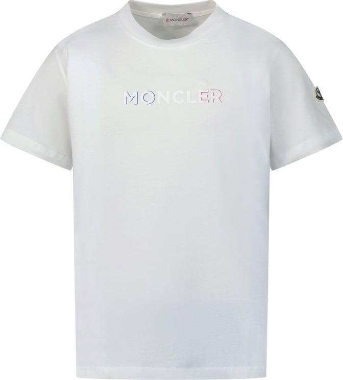 Moncler Moncler 8C00019 83907 kinder t-shirt wit Wit