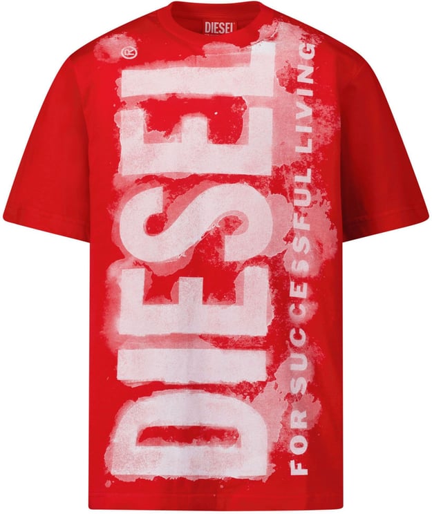 Diesel Diesel J01131 KYAR1 kinder t-shirt rood Rood