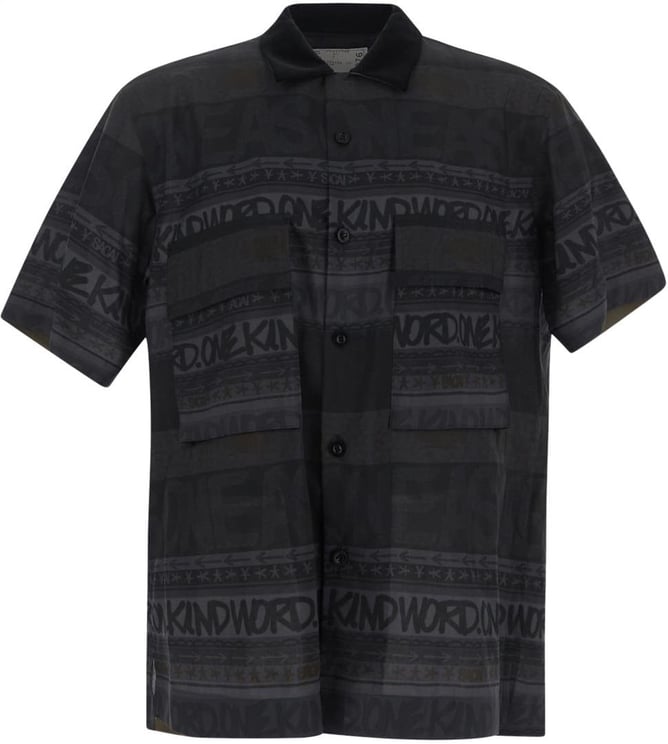 Sacai Printed Shirt Zwart