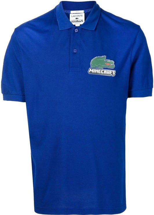 Lacoste X Minecraft Logo Polo Shirt Blauw