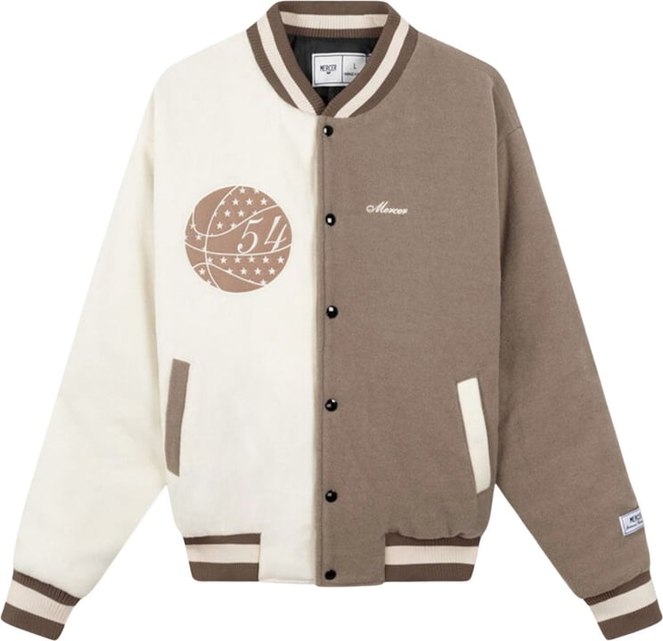 Mercer Amsterdam The All Out Varsity Jas Taupe Bruin