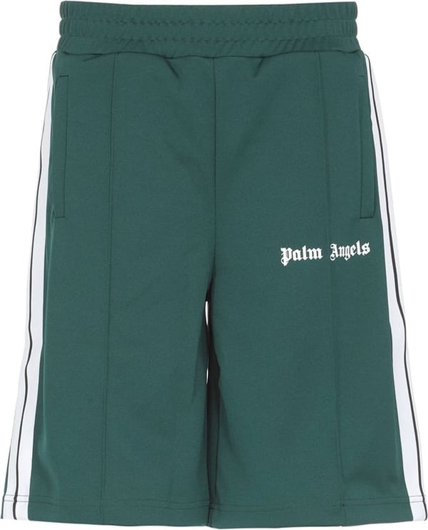 Palm Angels Shorts Green White Groen