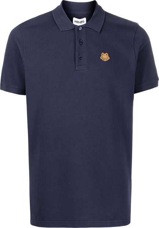 Kenzo Tiger Crest Logo Polo Shirt Blauw