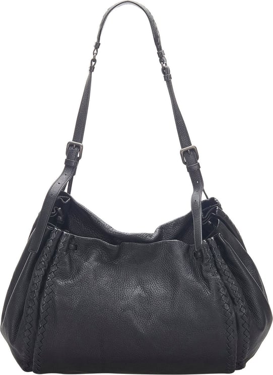 Bottega Veneta Intrecciato Leather Shoulder Bag Zwart