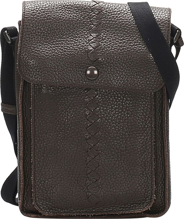 Bottega Veneta Leather Crossbody Bag Bruin