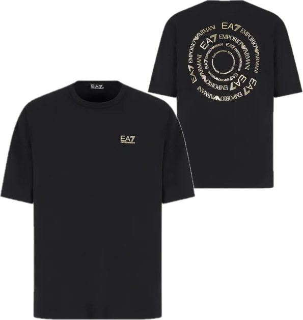 Emporio Armani EA7 Around The World T-Shirt Senior Black/Gold Goud