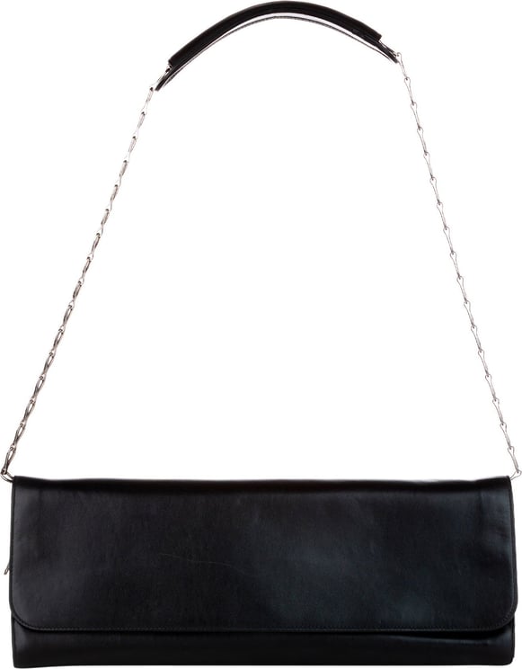 Balenciaga Oversized Leather Clutch with Chain Bag Zwart