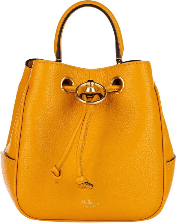 Mulberry Small Hampstead Leather Bucket Bag Geel