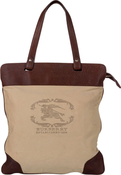 Burberry Stowell Canvas Tote Bag Bruin