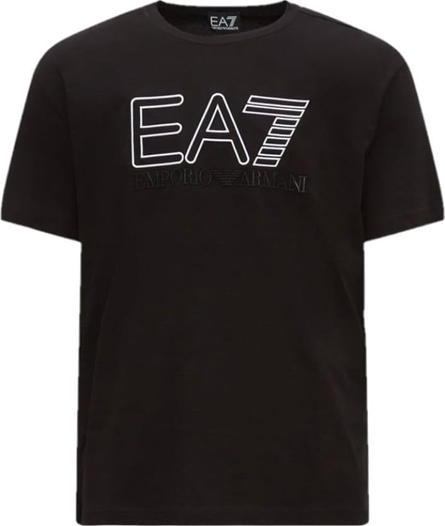 Emporio Armani EA7 Embroidered Logo T-Shirt Senior Black Zwart