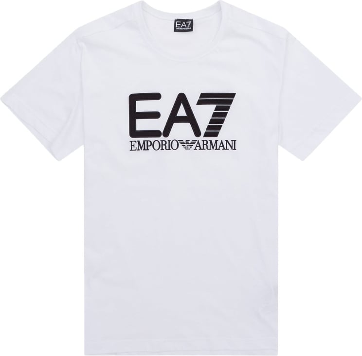 Emporio Armani EA7 Embroidered Logo T-Shirt Senior White Wit